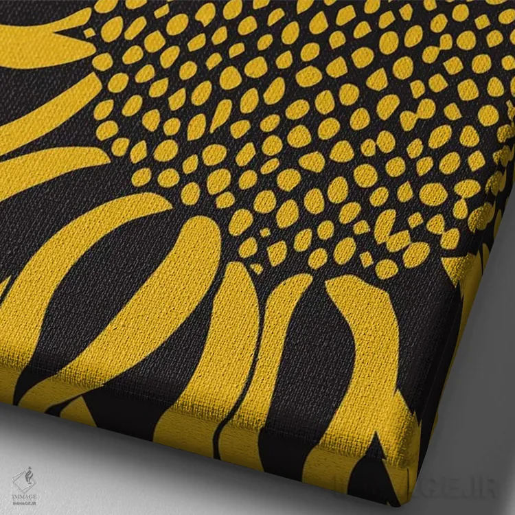 تابلو هنر مدرن گل آفتابگردان اثر آرسی بسی - نمای نزدیک بافت بوم