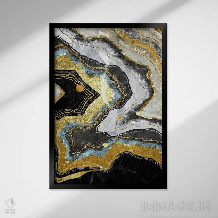 تابلو آبستره ژئود اثر آرسی بسی - نمای قابدار مشکی