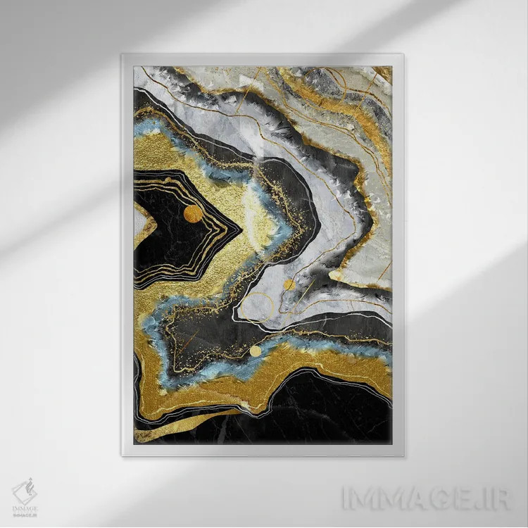 تابلو آبستره ژئود اثر آرسی بسی - نمای قابدار سفید