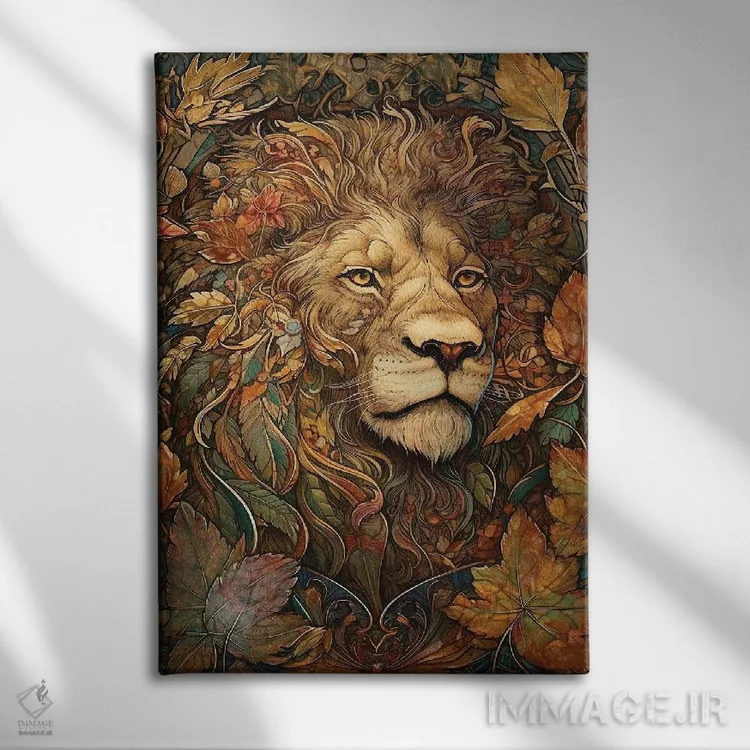 تابلو پرتره شیر پاییزی اثر آرسی بسی - نمای روبهرو روی دیوار