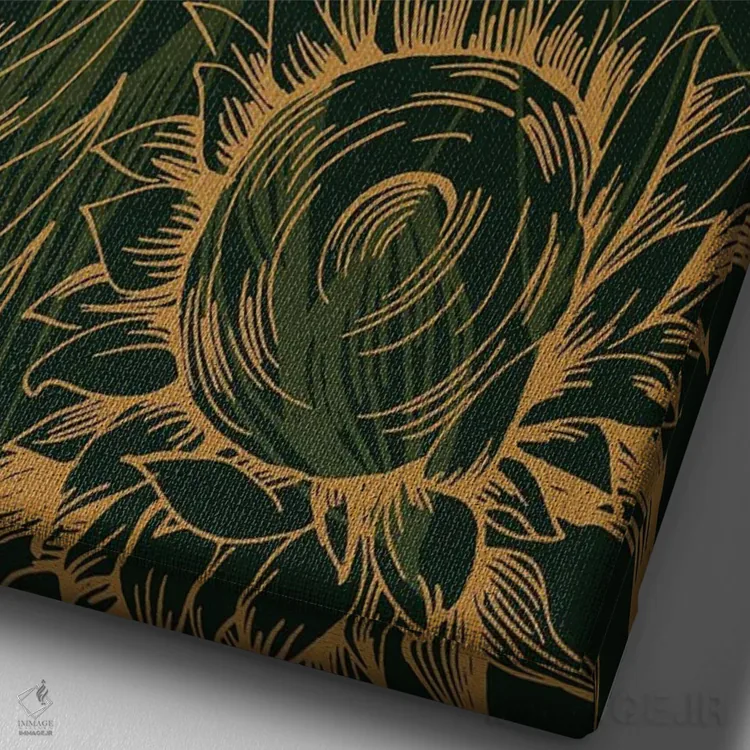 تابلو آفتابگردانها II اثر آرسی بسی - نمای نزدیک بافت بوم