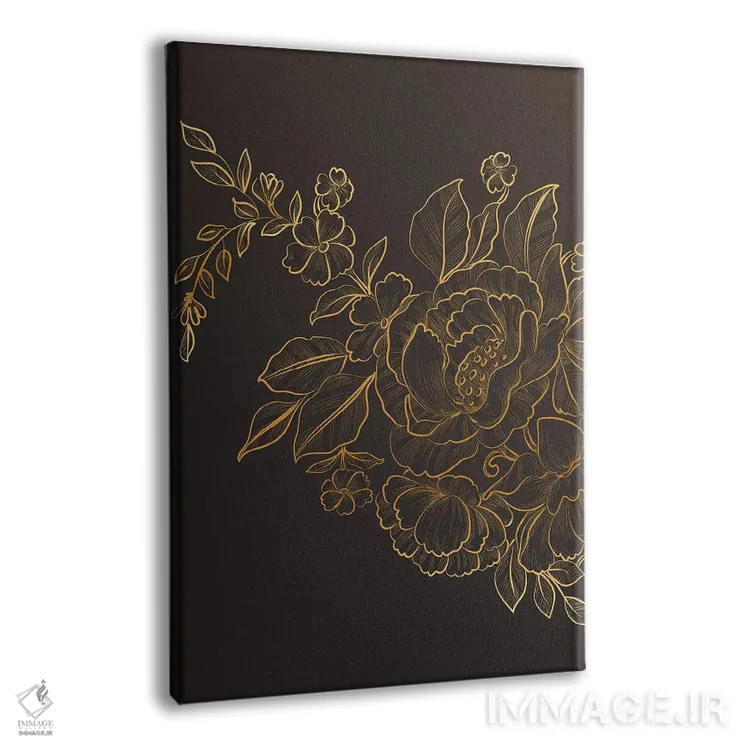 تابلو گلهای ابریشمی طلایی II اثر آرسی بسی - نمای پرسپکتیو محصول