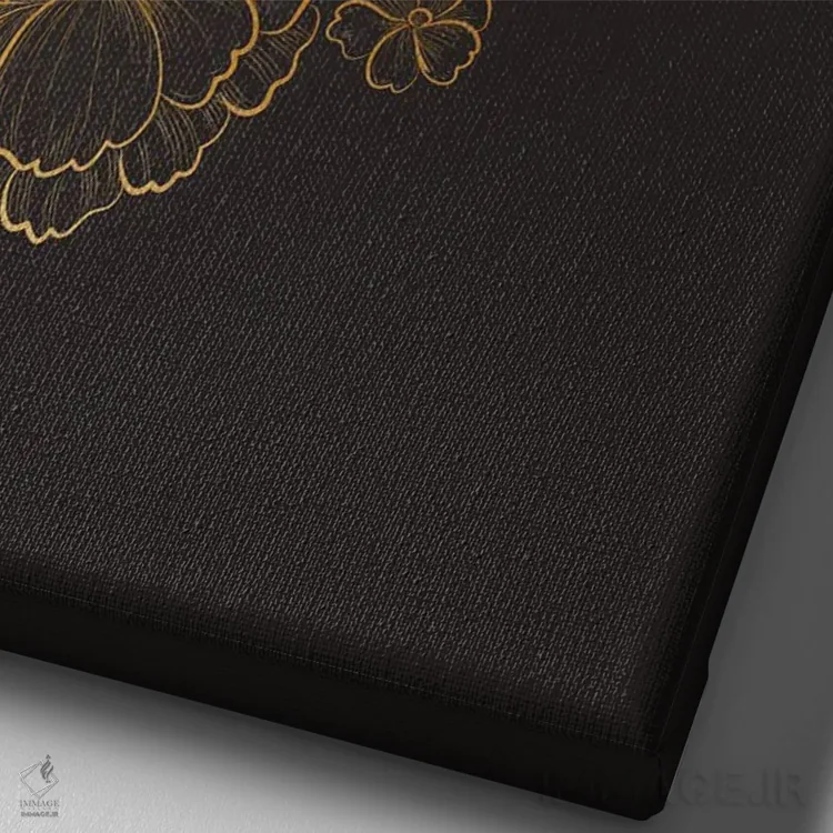 تابلو گلهای ابریشمی طلایی I اثر آرسی بسی - نمای نزدیک بافت بوم