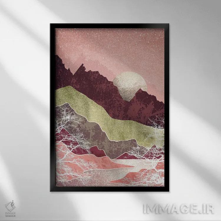 تابلو دولومیتها (کوهستان ایتالیا) اثر آرسی بسی - نمای قابدار مشکی