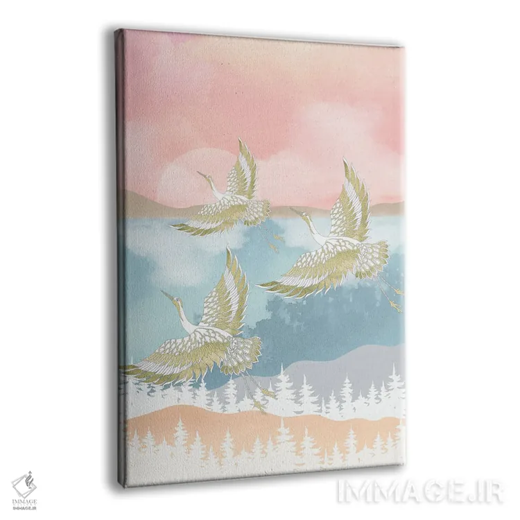 تابلو غروب و پرواز طلایی اثر آرسی بسی - نمای پرسپکتیو محصول