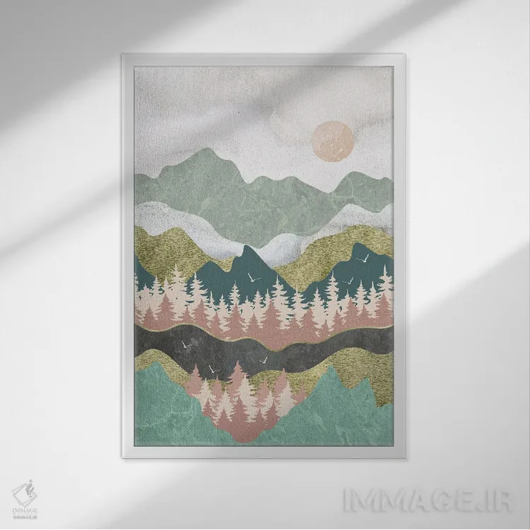 تابلو کوهها صدا میزنند: نفس بکش اثر آرسی بسی - نمای قابدار سفید