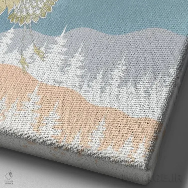 تابلو غروب و پرواز طلایی اثر آرسی بسی - نمای نزدیک بافت بوم