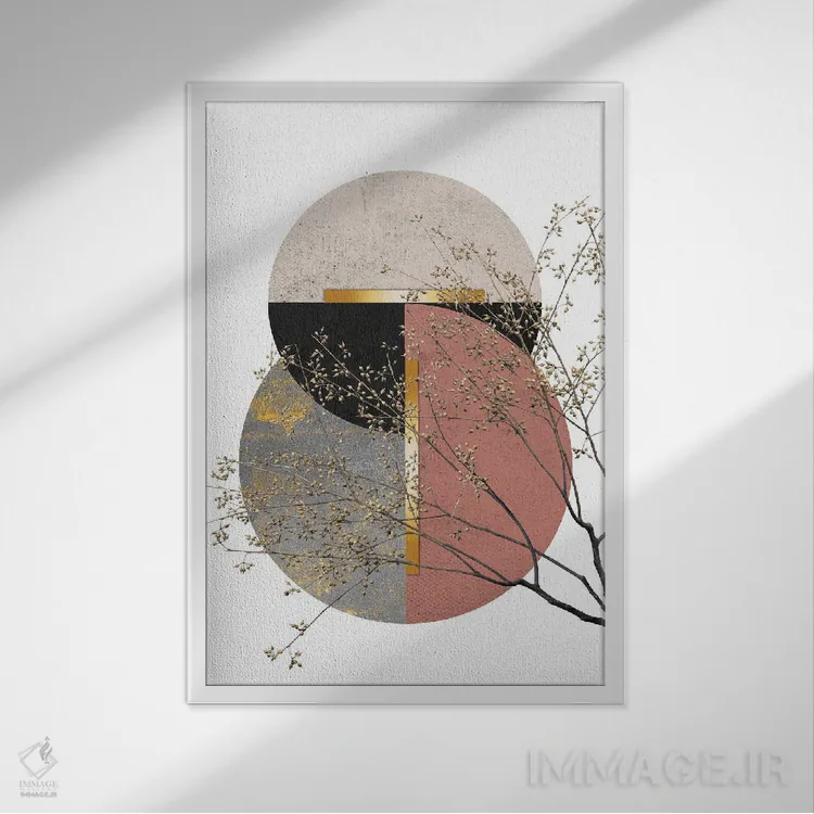 تابلو هنر مینیمال اسکانباوراویایی اثر آرسی بسی - نمای قابدار سفید