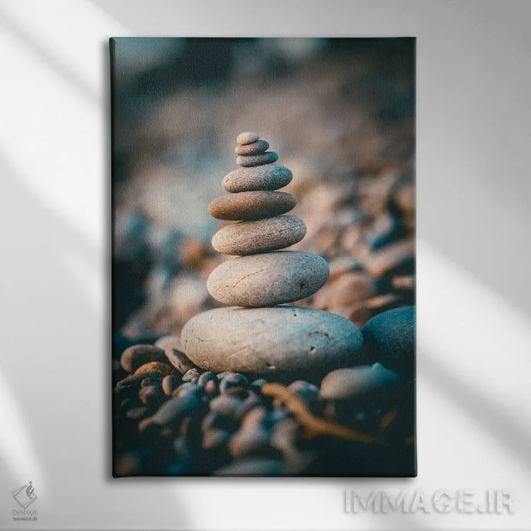 تابلو سنگهای تعادل یافته اثر آرسی بسی - نمای روبهرو روی دیوار
