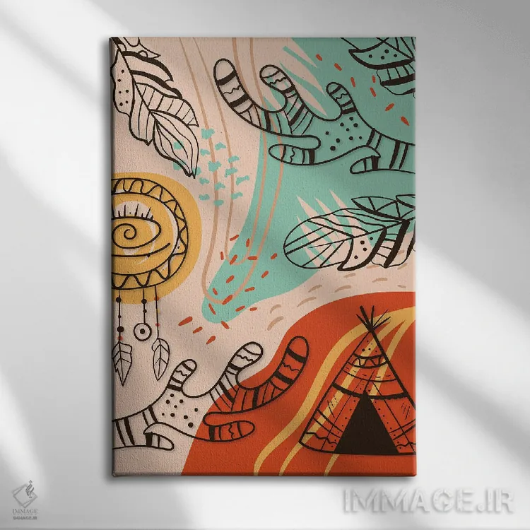 تابلو آبستره بوهو III اثر آرسی بسی - نمای روبهرو روی دیوار