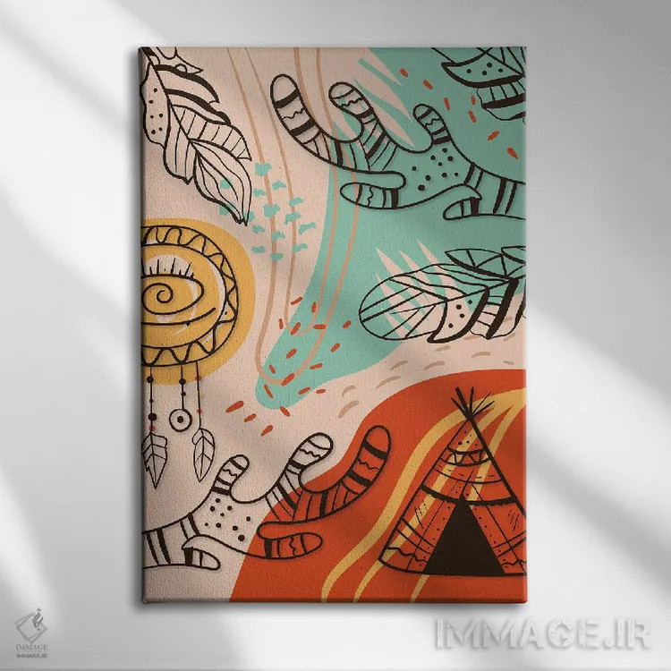 تابلو آبستره بوهو III اثر آرسی بسی - نمای روبهرو روی دیوار