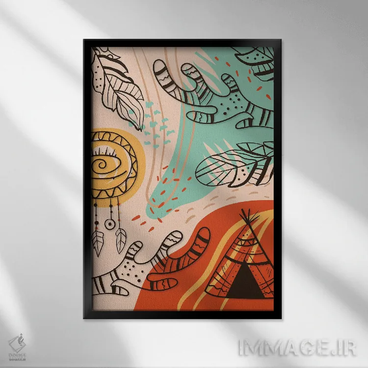 تابلو آبستره بوهو III اثر آرسی بسی - نمای قابدار مشکی