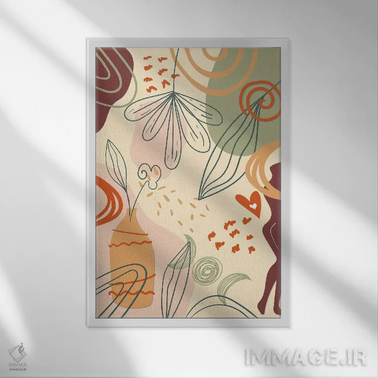 تابلو آبستره بوهو II اثر آرسی بسی - نمای قابدار سفید