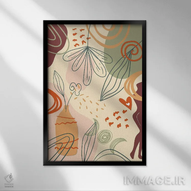 تابلو آبستره بوهو II اثر آرسی بسی - نمای قابدار مشکی