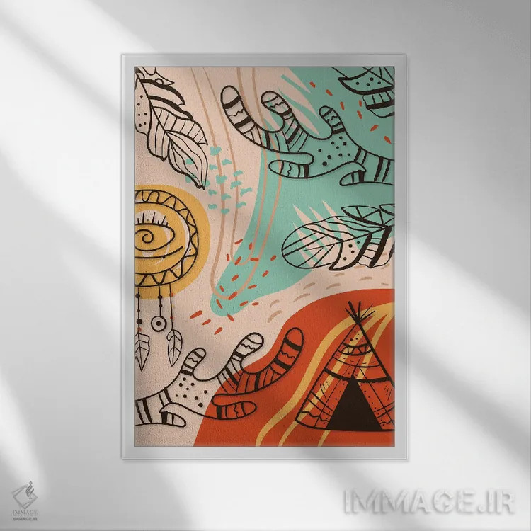 تابلو آبستره بوهو III اثر آرسی بسی - نمای قابدار سفید