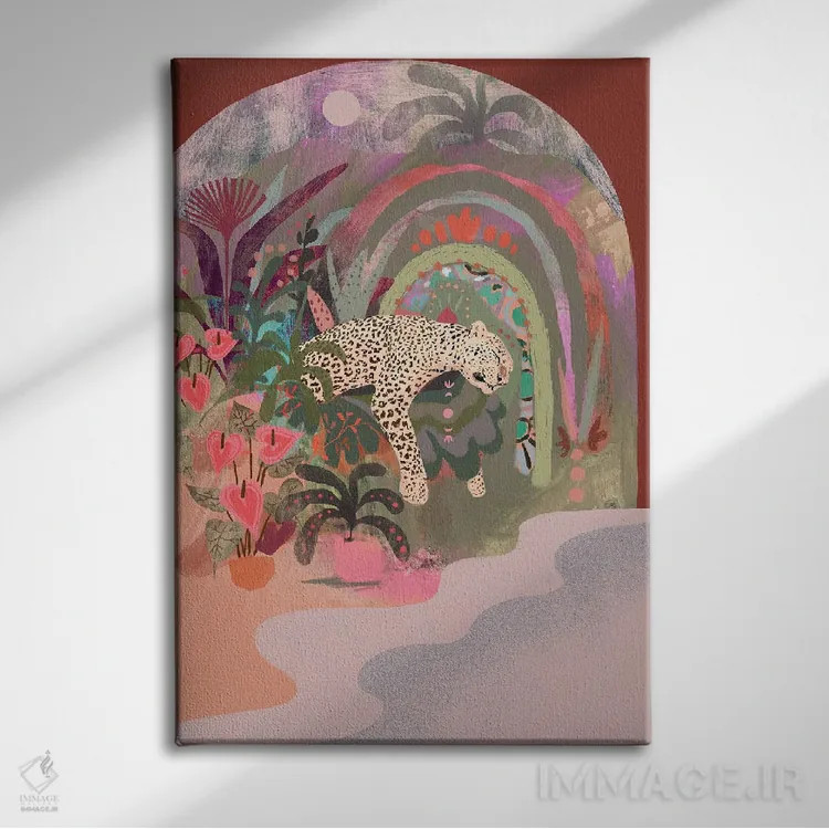 تابلو پلنگ خفته اثر امبر سامرست - نمای روبهرو روی دیوار