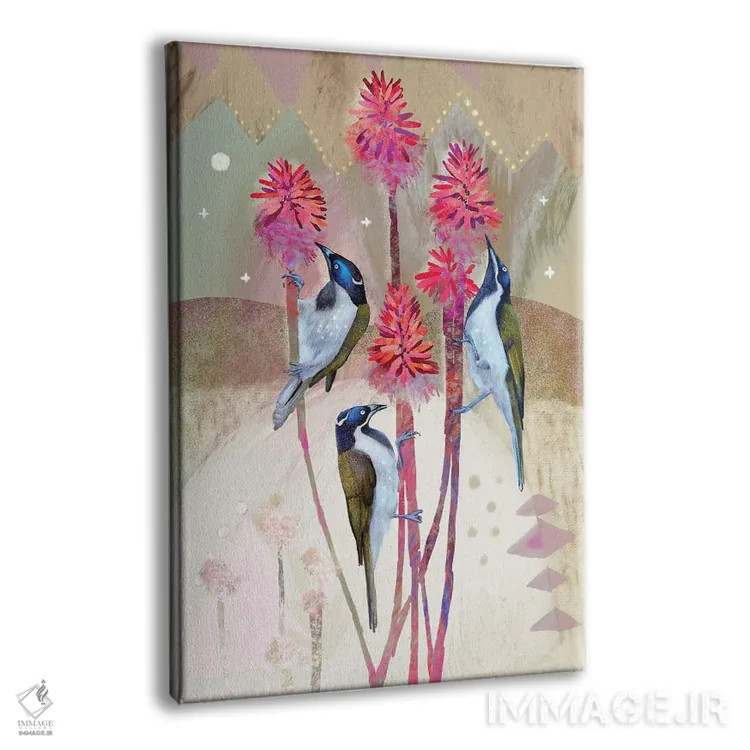 تابلو پرندگان شهدخوار بومی اثر امبر سامرست - نمای پرسپکتیو محصول