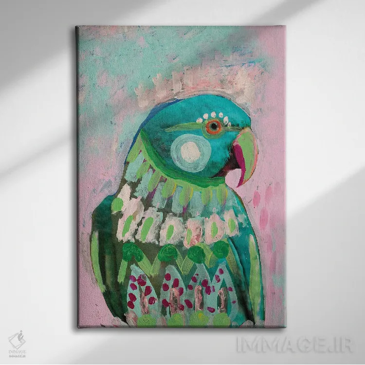 تابلو طوطی باکولا اثر امبر سامرست - نمای روبهرو روی دیوار