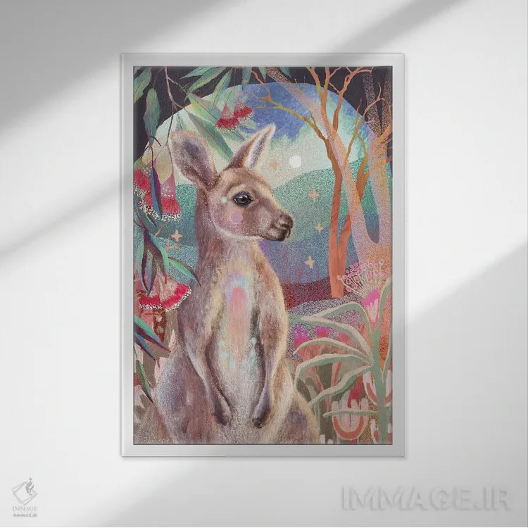 تابلو کانگورو اثر امبر سامرست - نمای قابدار سفید