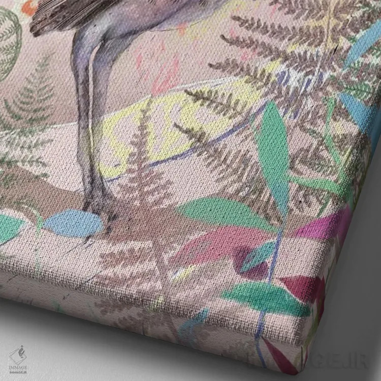 تابلو آواز لیربردها اثر امبر سامرست - نمای نزدیک بافت بوم