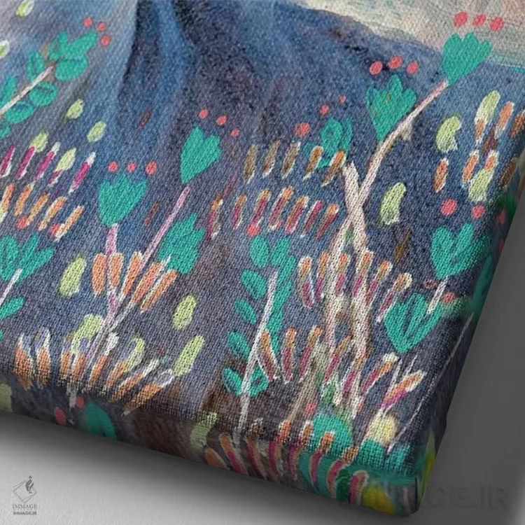 تابلو گوزن نارایان اثر امبر سامرست - نمای نزدیک بافت بوم