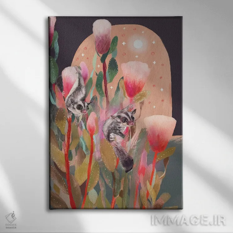 تابلو شوگر گلایدرها (پستاندار پرنده) اثر امبر سامرست - نمای روبهرو روی دیوار