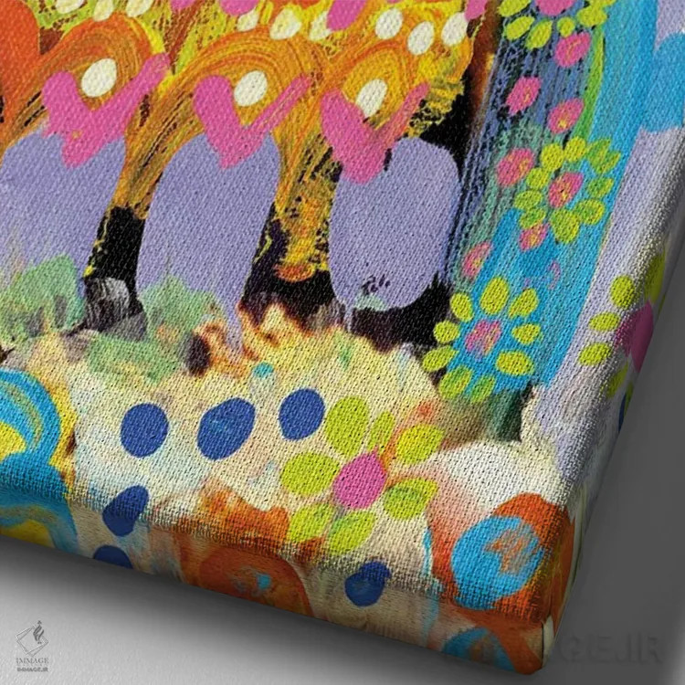 تابلو طوطی اوپالینا اثر امبر سامرست - نمای نزدیک بافت بوم