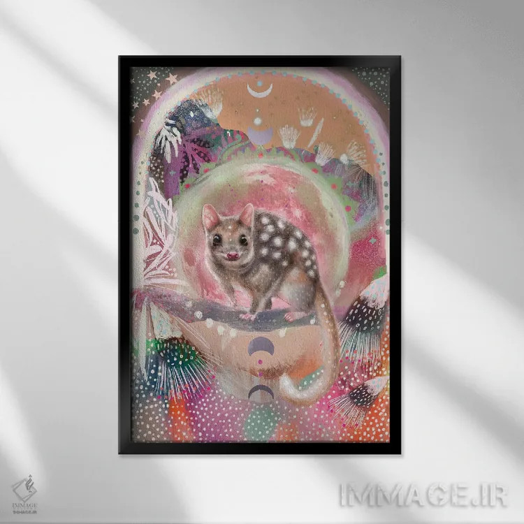 تابلو کوال (جانور گوشتخوار استرالیایی) اثر امبر سامرست - نمای قابدار مشکی