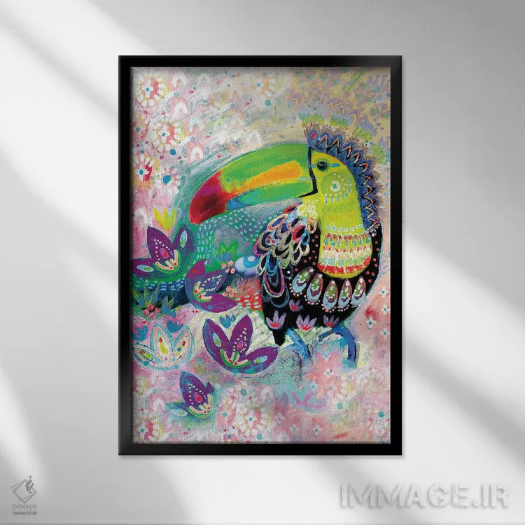 تابلو توکان تالاوا اثر امبر سامرست - نمای قابدار مشکی