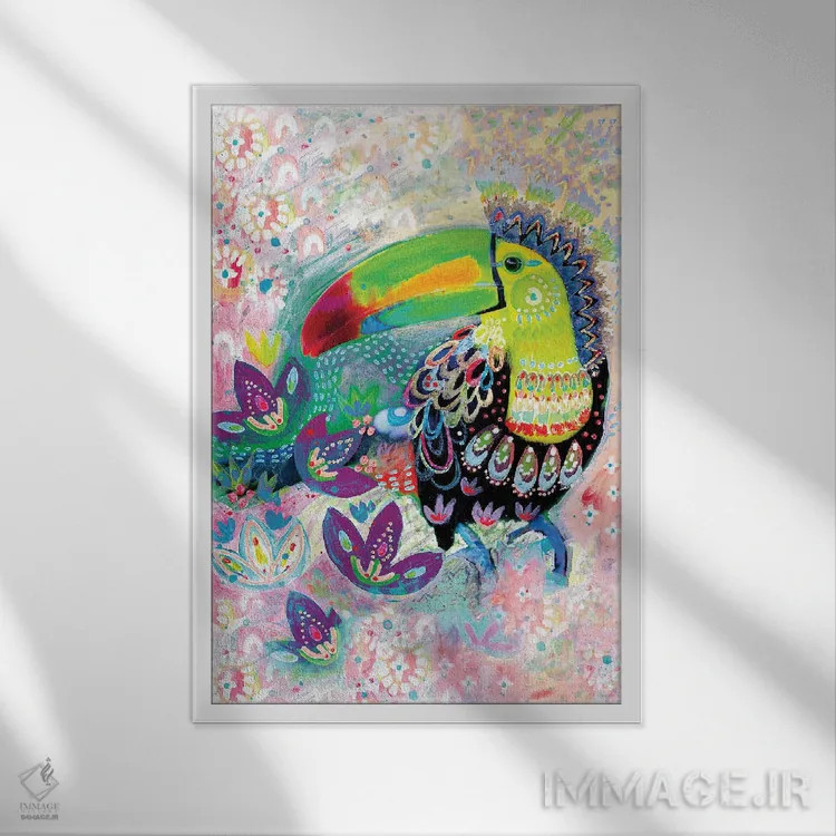 تابلو توکان تالاوا اثر امبر سامرست - نمای قابدار سفید