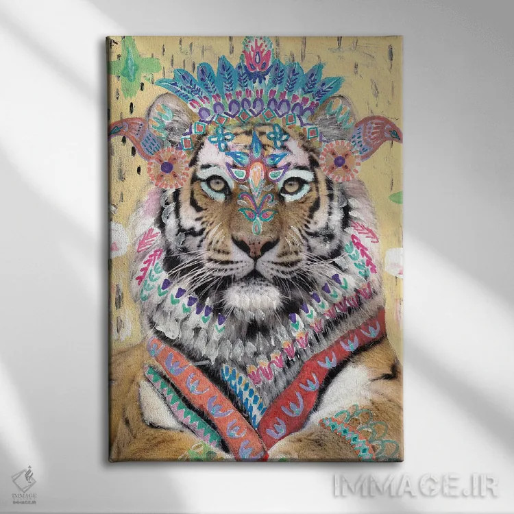 تابلو ببر زهرا اثر امبر سامرست - نمای روبهرو روی دیوار