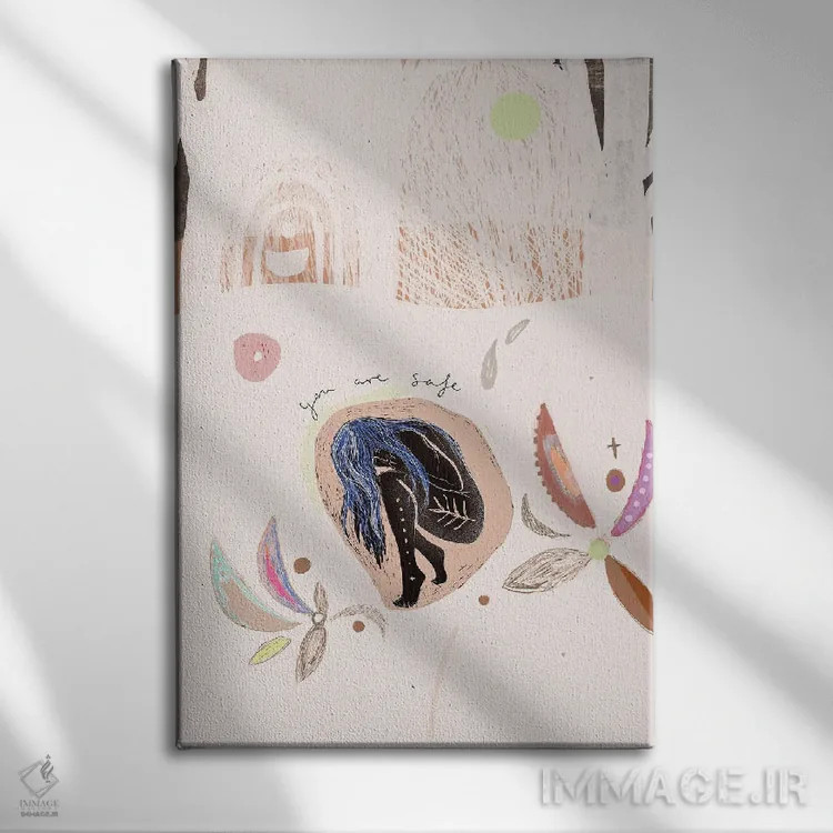 تابلو تو در امانی اثر امبر سامرست - نمای روبهرو روی دیوار