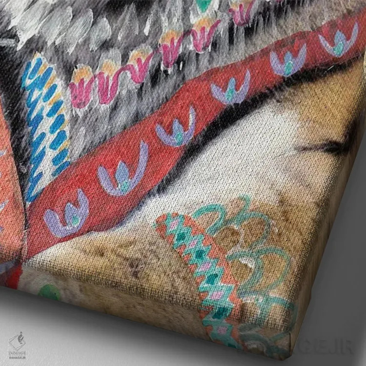 تابلو ببر زهرا اثر امبر سامرست - نمای نزدیک بافت بوم