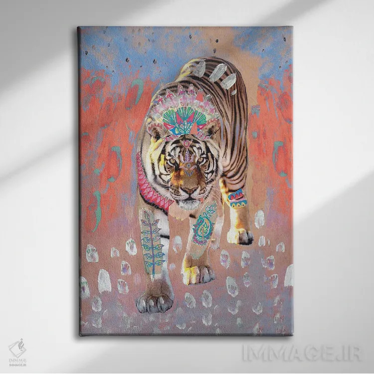 تابلو ببر ایندیرا در گرگومیش اثر امبر سامرست - نمای روبهرو روی دیوار