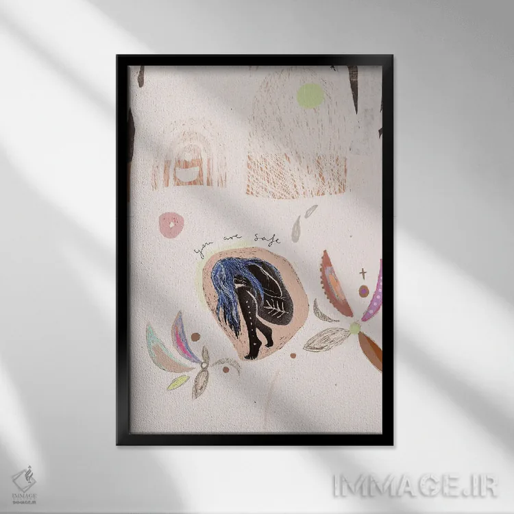 تابلو تو در امانی اثر امبر سامرست - نمای قابدار مشکی