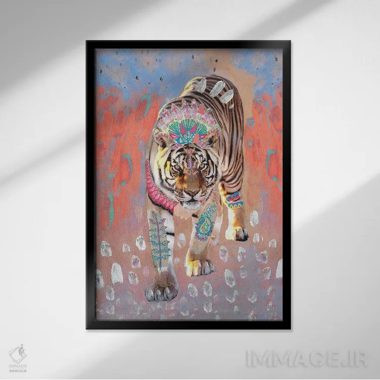 تابلو ببر ایندیرا در گرگومیش اثر امبر سامرست - نمای قابدار مشکی