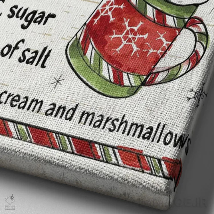 تابلو خوراکیهای کریسمس VII اثر آن تاولتی - نمای نزدیک بافت بوم