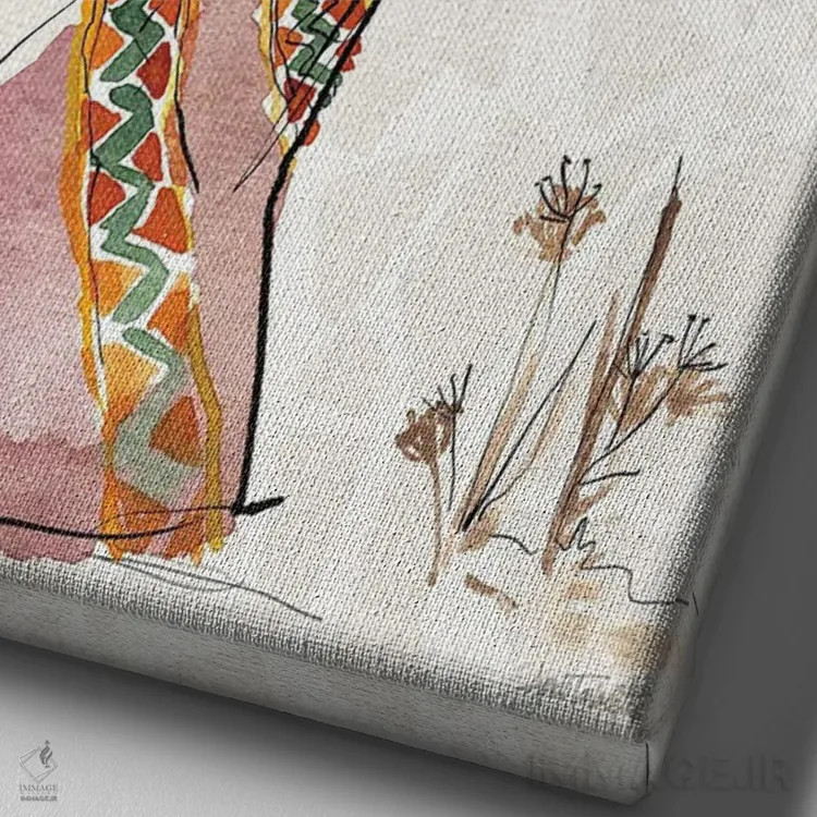 تابلو جلوهٔ آفریقایی X اثر آن تاولتی - نمای نزدیک بافت بوم