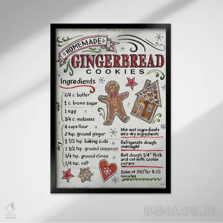 تابلو خوراکیهای کریسمس VI اثر آن تاولتی - نمای قابدار مشکی