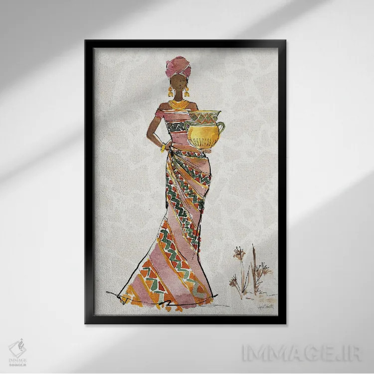 تابلو جلوهٔ آفریقایی X اثر آن تاولتی - نمای قابدار مشکی