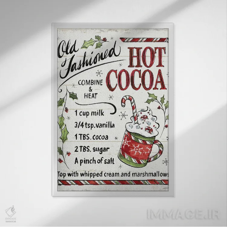 تابلو خوراکیهای کریسمس VII اثر آن تاولتی - نمای قابدار سفید