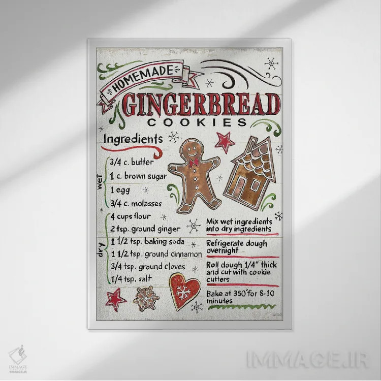 تابلو خوراکیهای کریسمس VI اثر آن تاولتی - نمای قابدار سفید