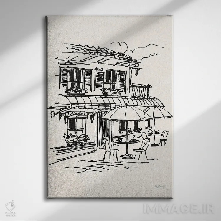 تابلو طرح کافه I اثر آن تاولتی - نمای روبهرو روی دیوار