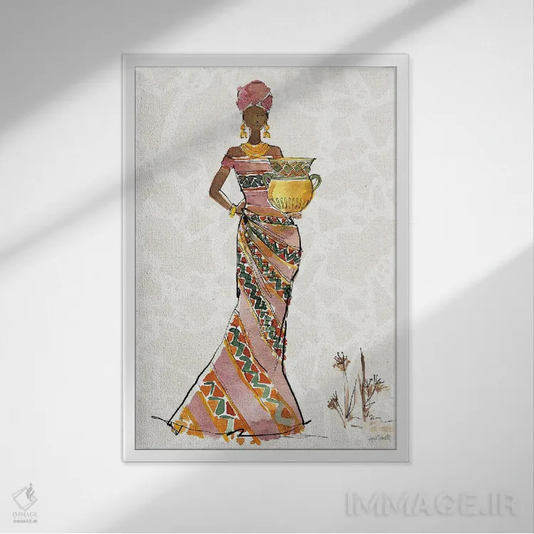 تابلو جلوهٔ آفریقایی X اثر آن تاولتی - نمای قابدار سفید