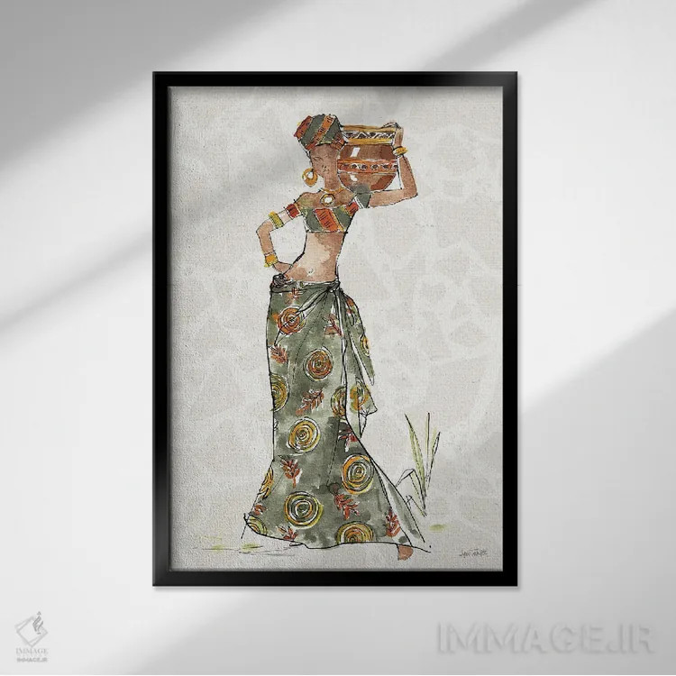 تابلو جلوهٔ آفریقایی VIII اثر آن تاولتی - نمای قابدار مشکی