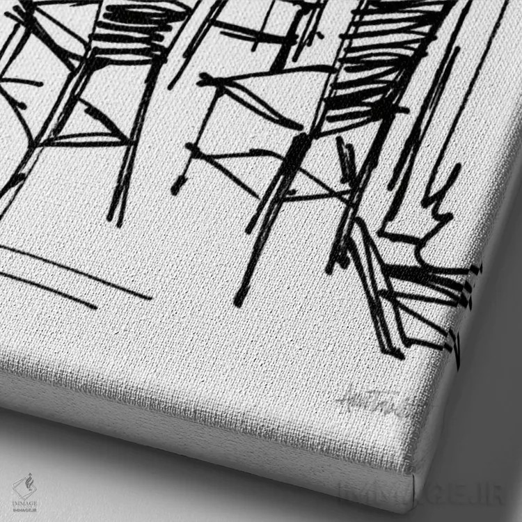 تابلو طرح کافه II اثر آن تاولتی - نمای نزدیک بافت بوم