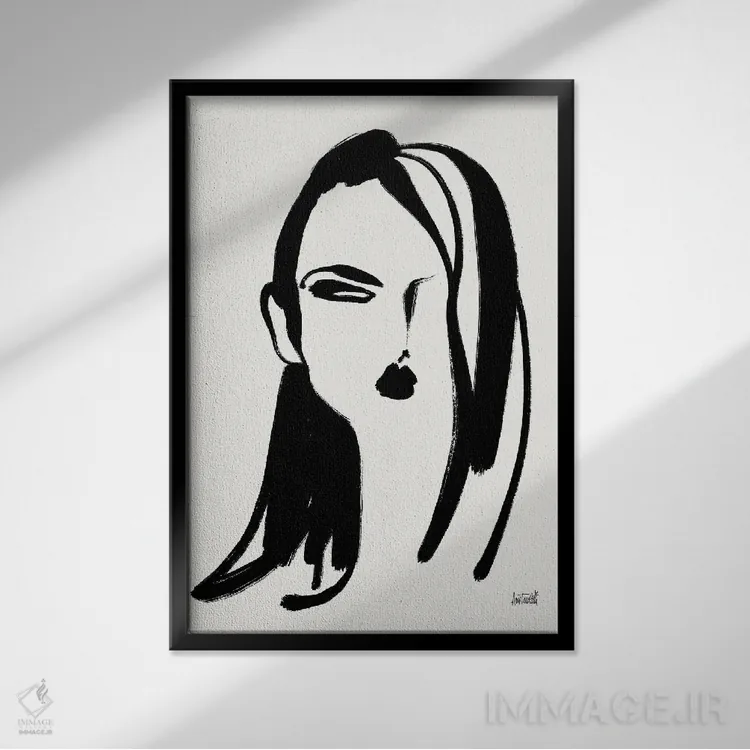تابلو پرترهٔ قلممو VI اثر آن تاولتی - نمای قابدار مشکی