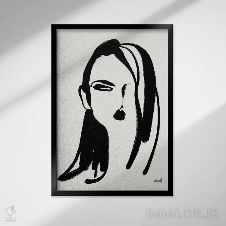 تابلو پرترهٔ قلممو VI اثر آن تاولتی - نمای قابدار مشکی