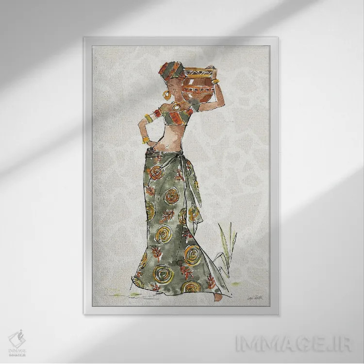 تابلو جلوهٔ آفریقایی VIII اثر آن تاولتی - نمای قابدار سفید