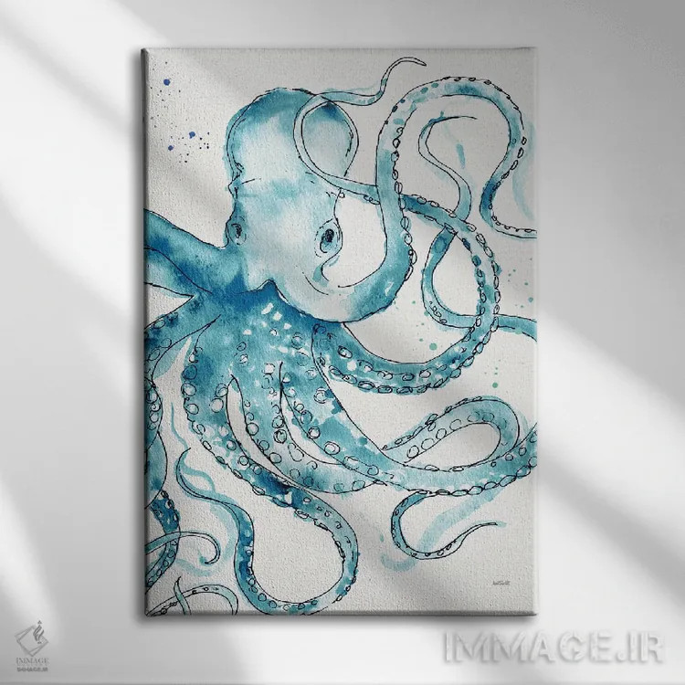 تابلو دریای عمیق VIII (سبز آبی) اثر آن تاولتی - نمای روبهرو روی دیوار